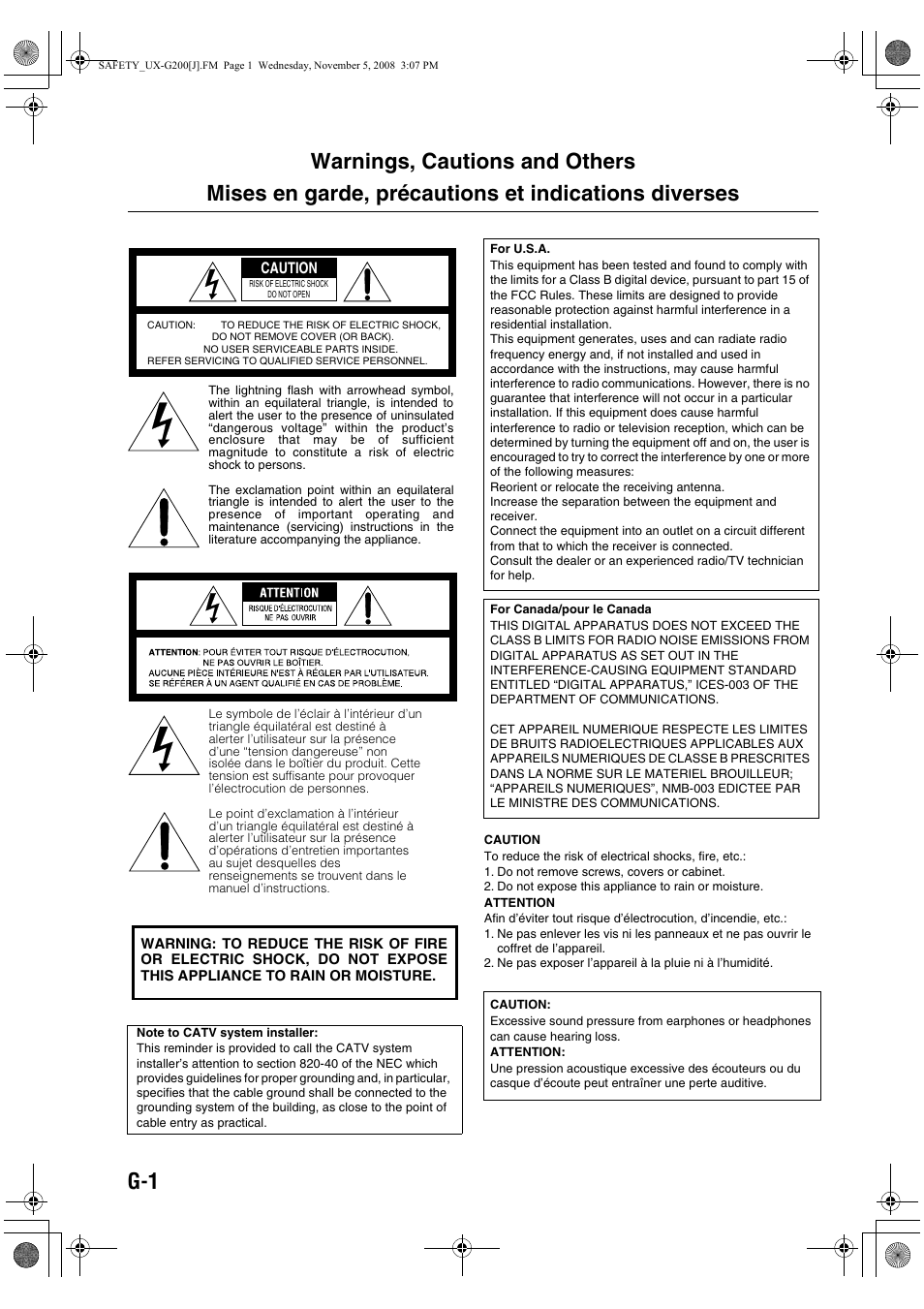 JVC Micro Component System UX-G200 User Manual | Page 2 / 28