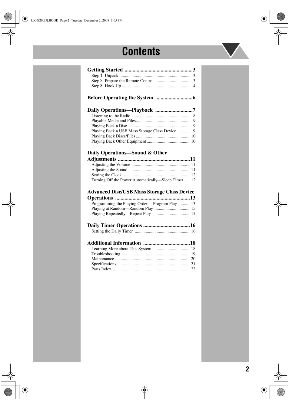 JVC Micro Component System UX-G200 User Manual | Page 5 / 28