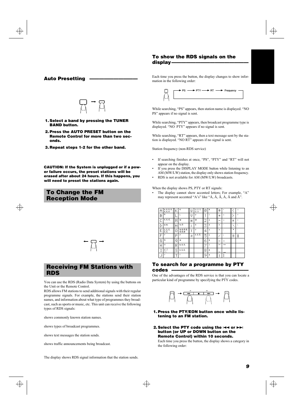 9english, Auto presetting | JVC UX-MD9000R User Manual | Page 13 / 33