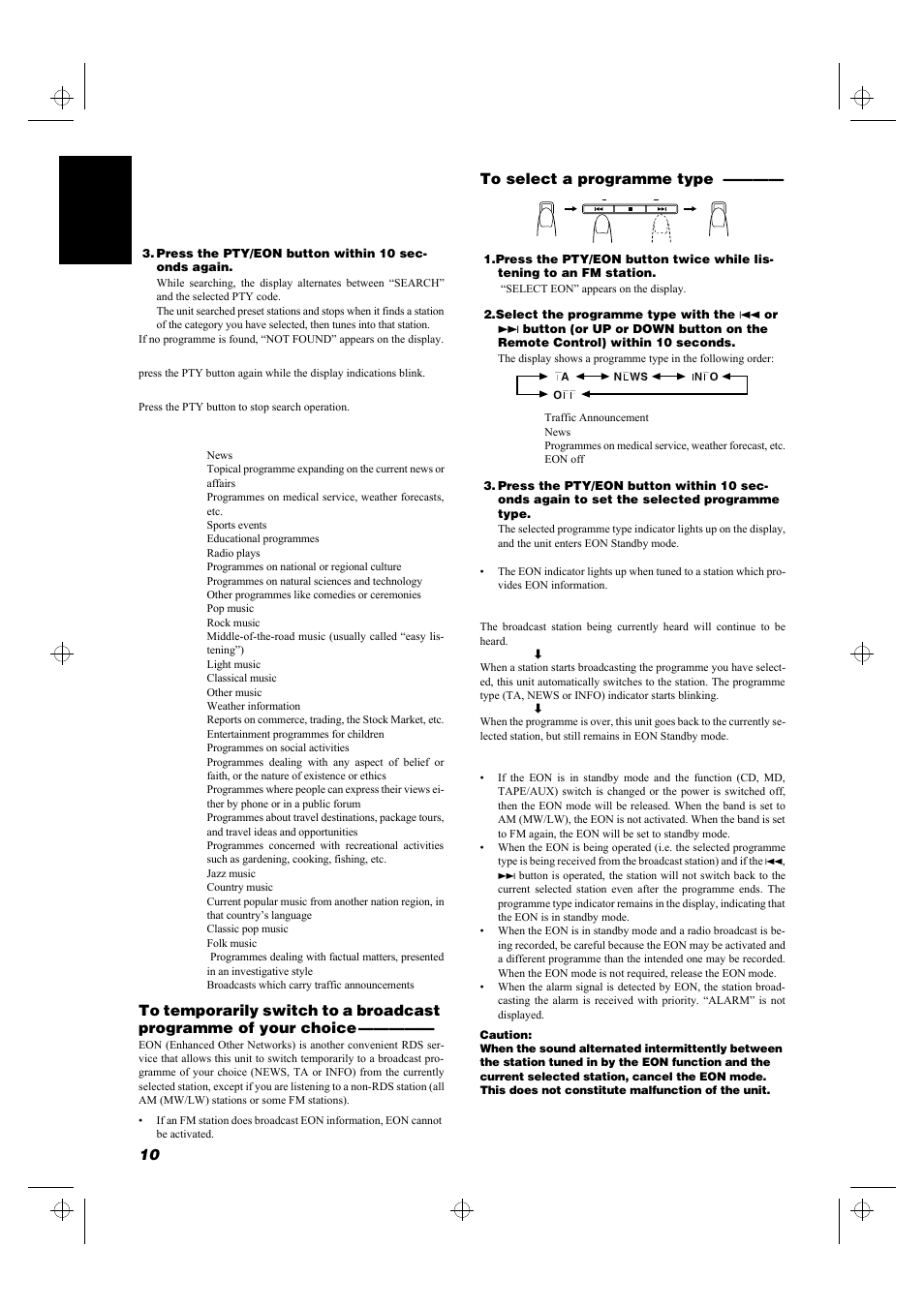 10 english | JVC UX-MD9000R User Manual | Page 14 / 33