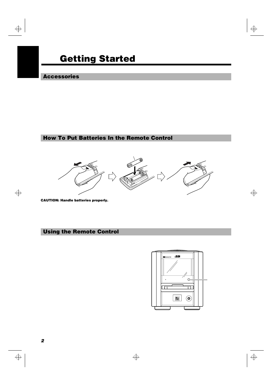 Getting started | JVC UX-MD9000R User Manual | Page 6 / 33