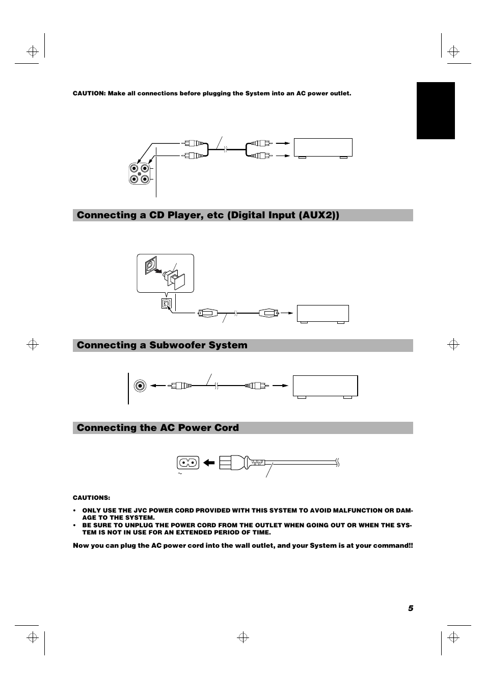 5english | JVC UX-MD9000R User Manual | Page 9 / 33