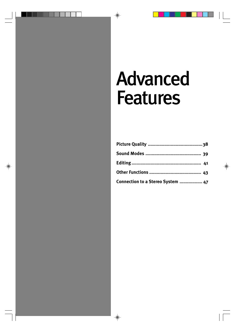 Advanced features | JVC HR-J595EK User Manual | Page 37 / 56