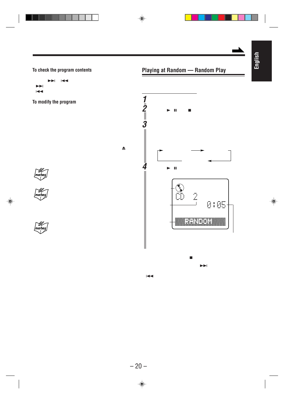 English, Playing at random — random play | JVC UX-F70MD User Manual | Page 25 / 72