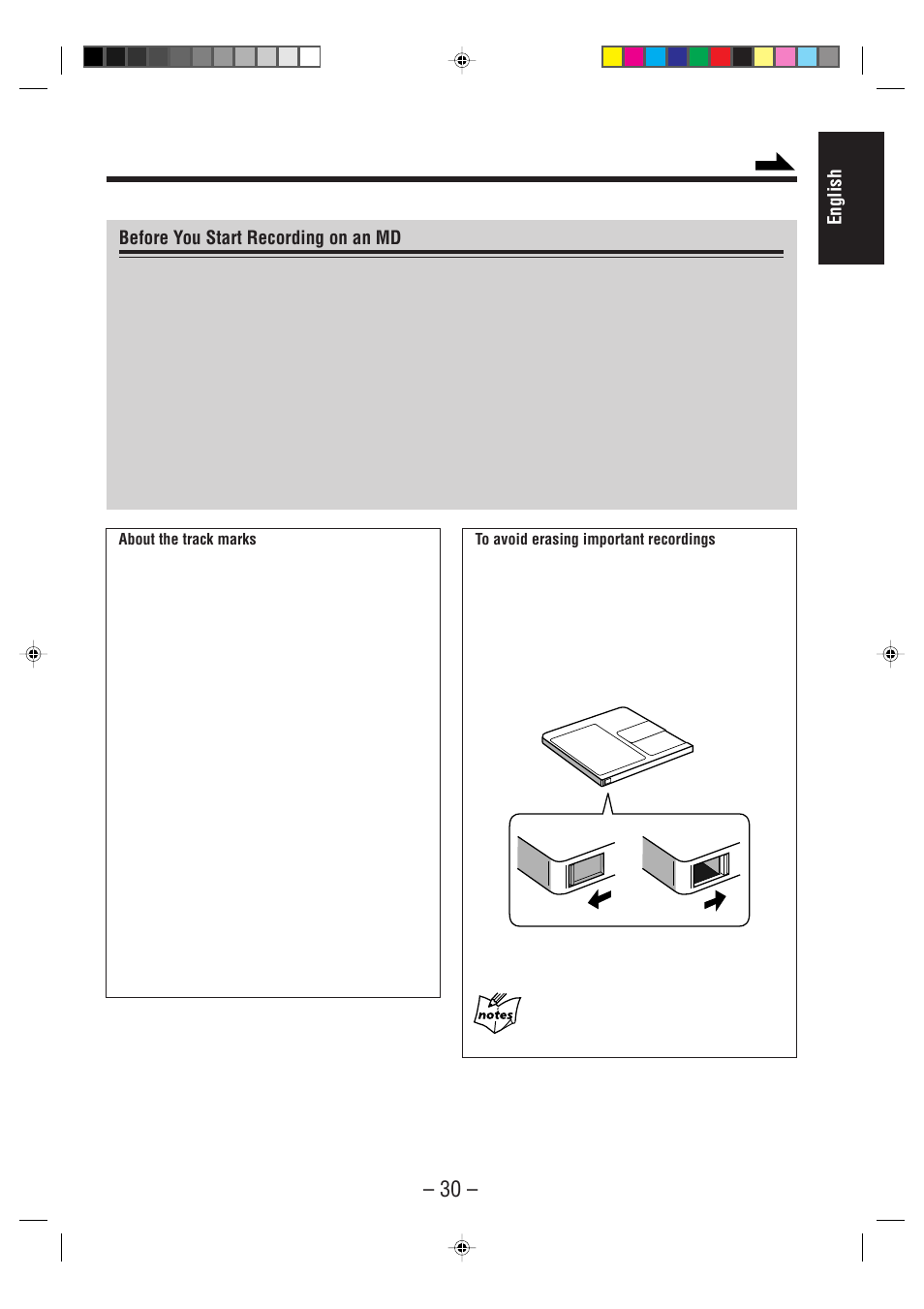 English before you start recording on an md | JVC UX-F70MD User Manual | Page 35 / 72