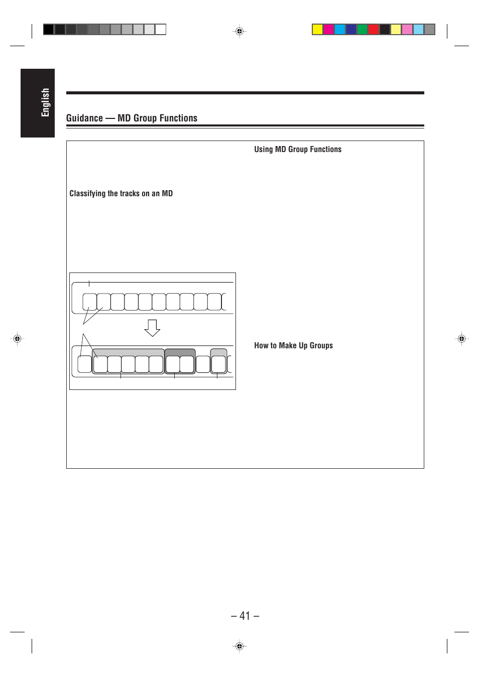 English, Guidance — md group functions | JVC UX-F70MD User Manual | Page 46 / 72