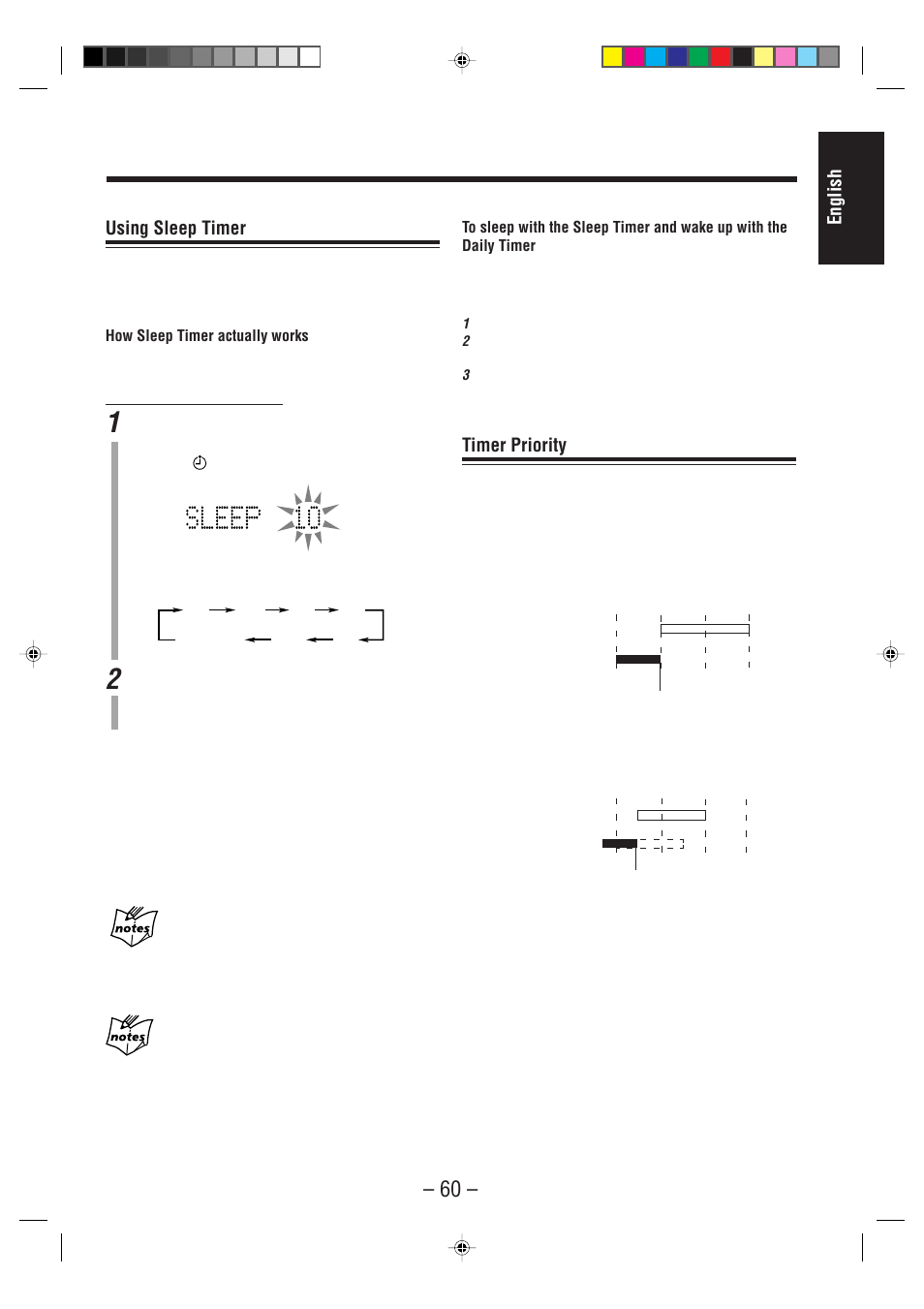 English, Timer priority, Using sleep timer | JVC UX-F70MD User Manual | Page 65 / 72