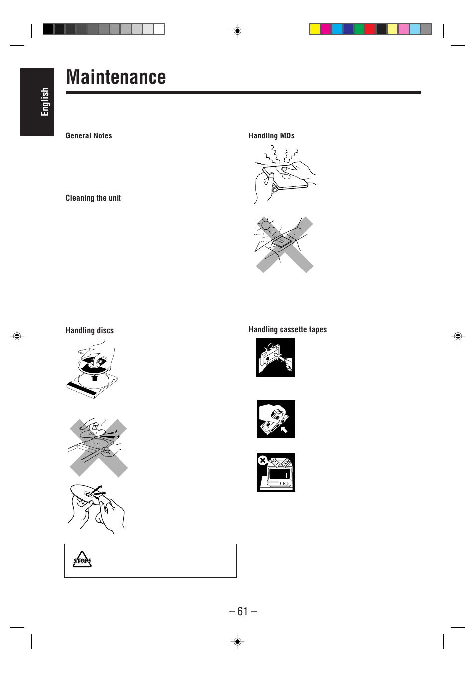 Maintenance, English | JVC UX-F70MD User Manual | Page 66 / 72