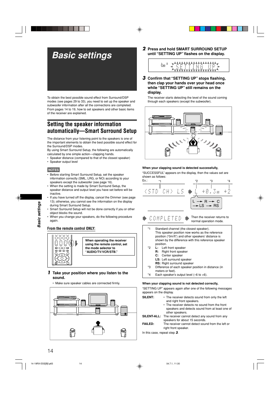 Basic settings | JVC RX-E51B User Manual | Page 18 / 45
