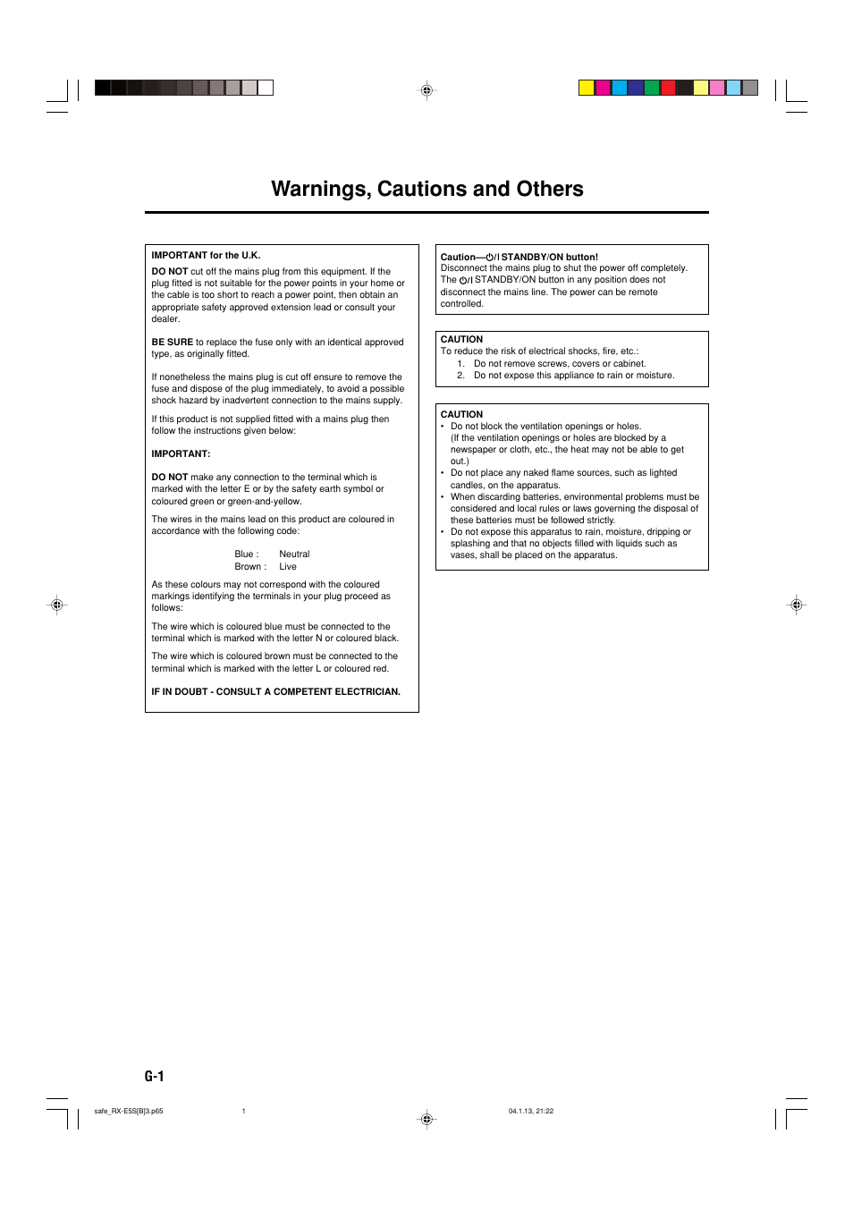 Warnings, cautions and others | JVC RX-E51B User Manual | Page 2 / 45