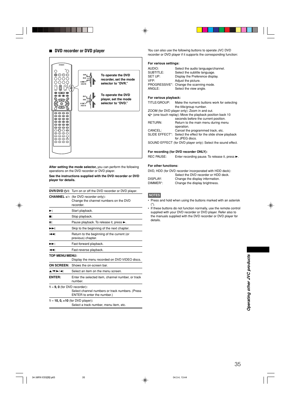 7 dvd recorder or dvd player | JVC RX-E51B User Manual | Page 39 / 45