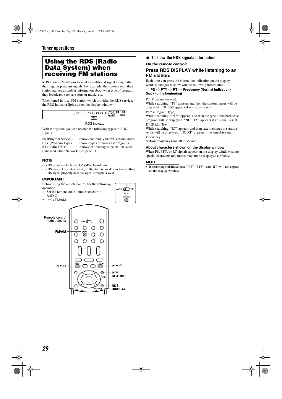 A pg. 29 – 32, A pg. 29 | JVC TH-A55  EN User Manual | Page 32 / 68