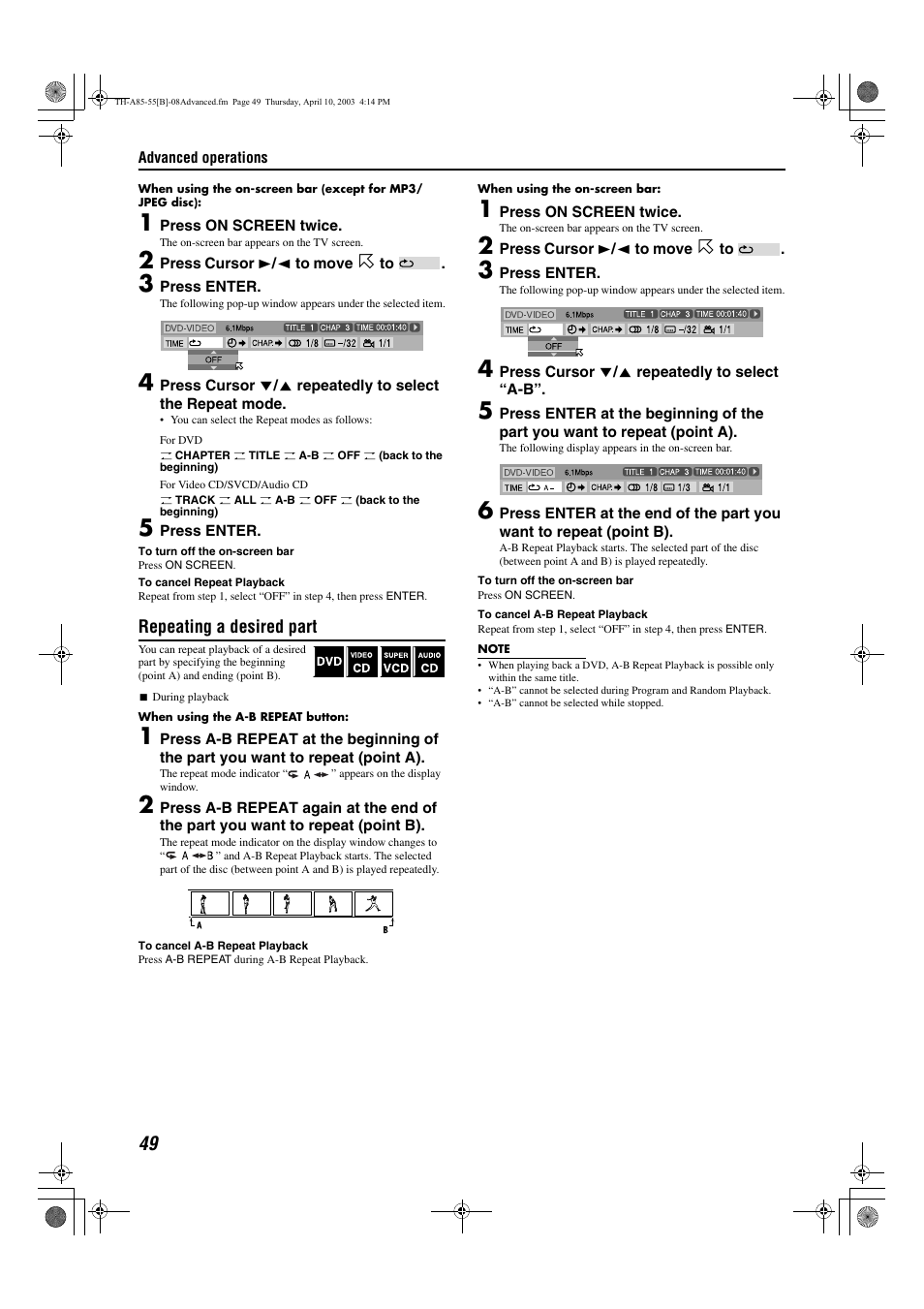 A pg. 49, To 49 | JVC TH-A55  EN User Manual | Page 52 / 68