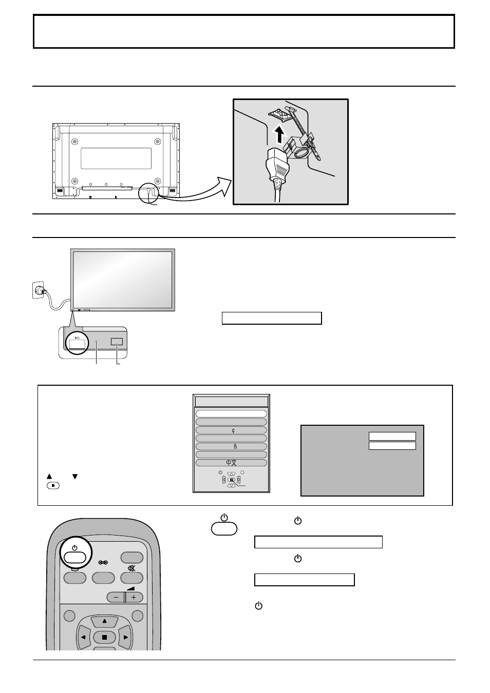Power on/off and input signal selection, Ac cord connection, Power on/off | JVC GD-V502PCE User Manual | Page 12 / 36