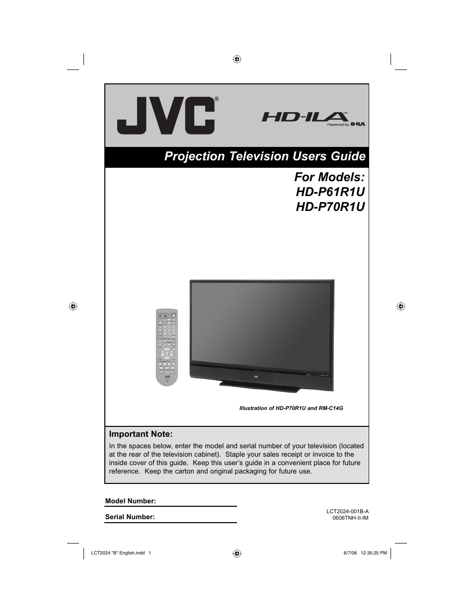 JVC HD-P61R1U User Manual | 104 pages
