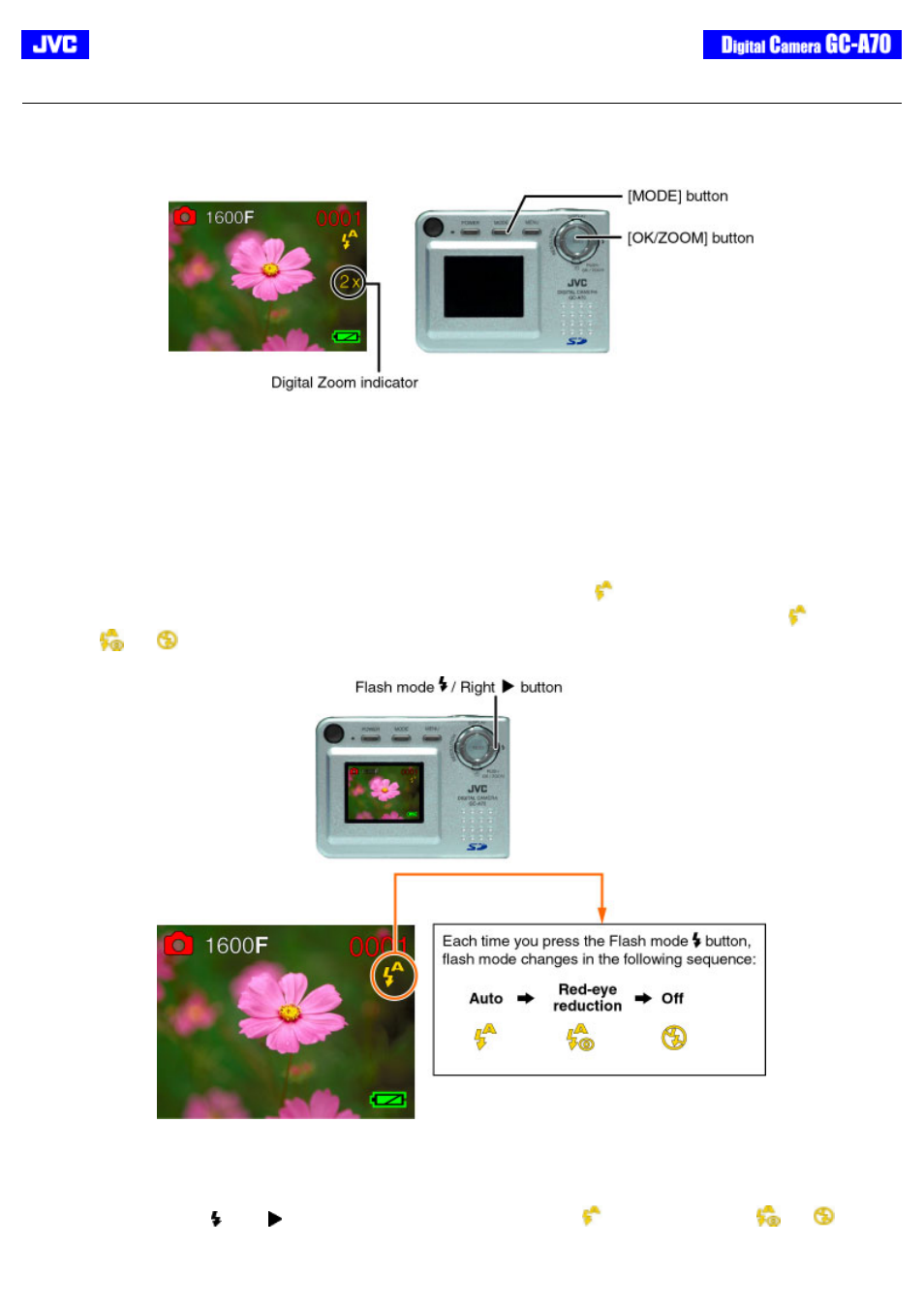 Customized shooting (camera mode) | JVC GC-A70 User Manual | Page 19 / 48