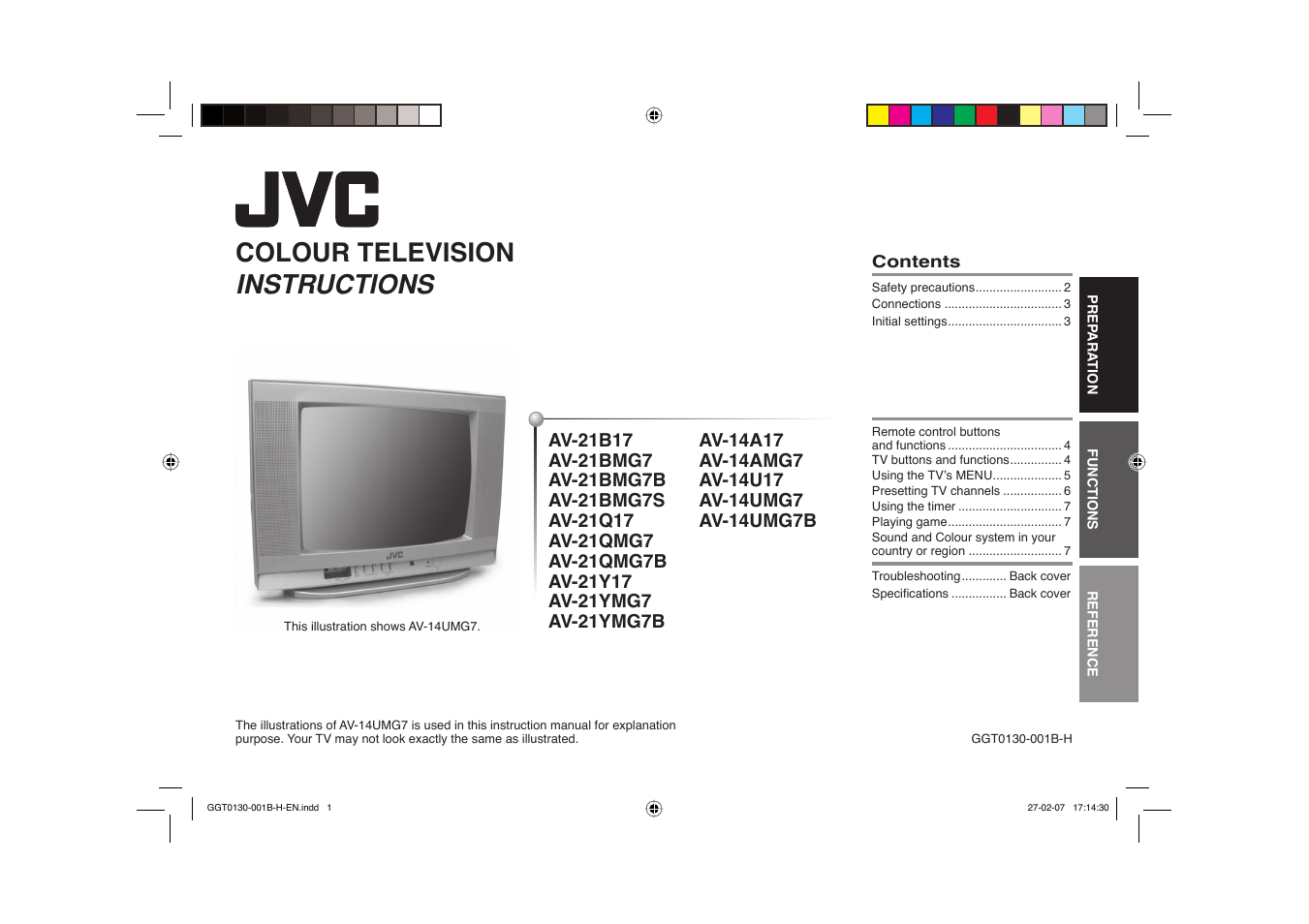 JVC AV-14AMG7 User Manual | 16 pages