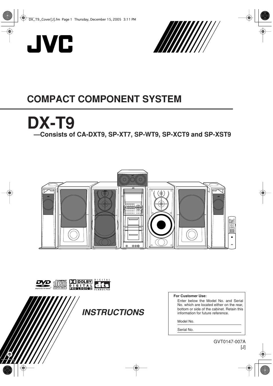 JVC DX-T9 User Manual | 52 pages