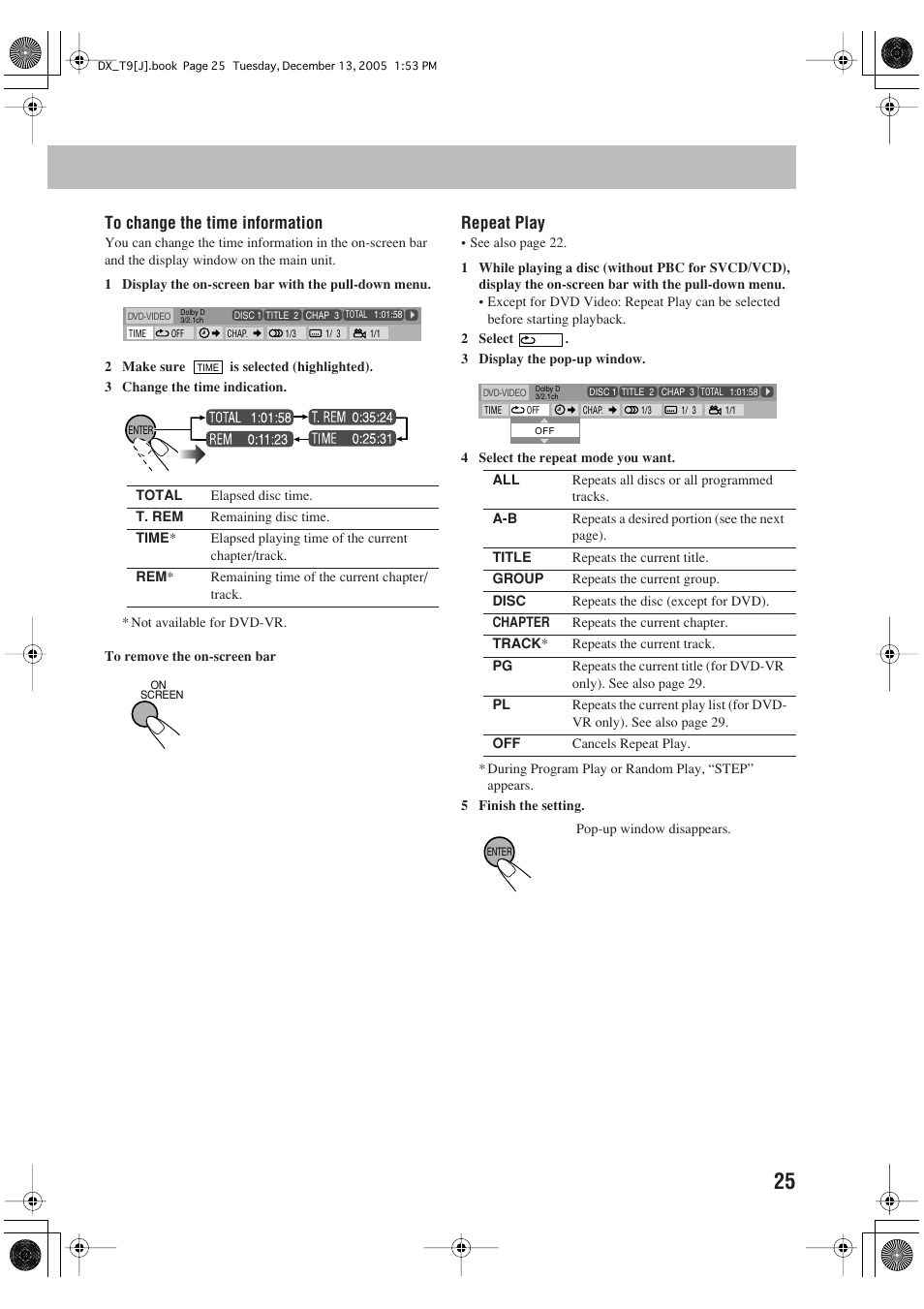 Repeat play | JVC DX-T9 User Manual | Page 27 / 52