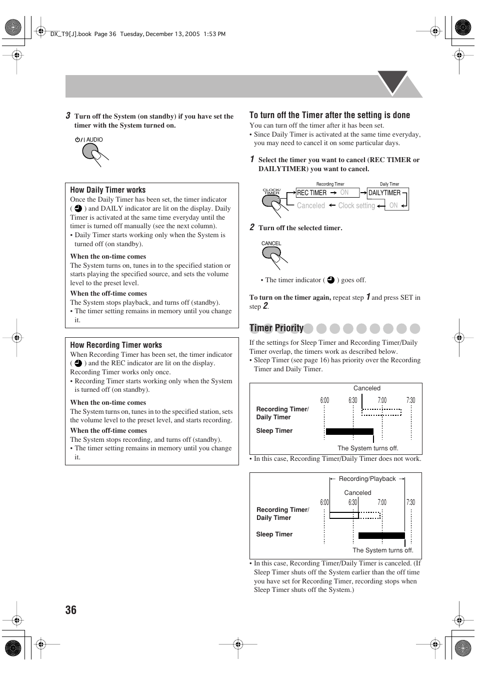 Timer priority | JVC DX-T9 User Manual | Page 38 / 52