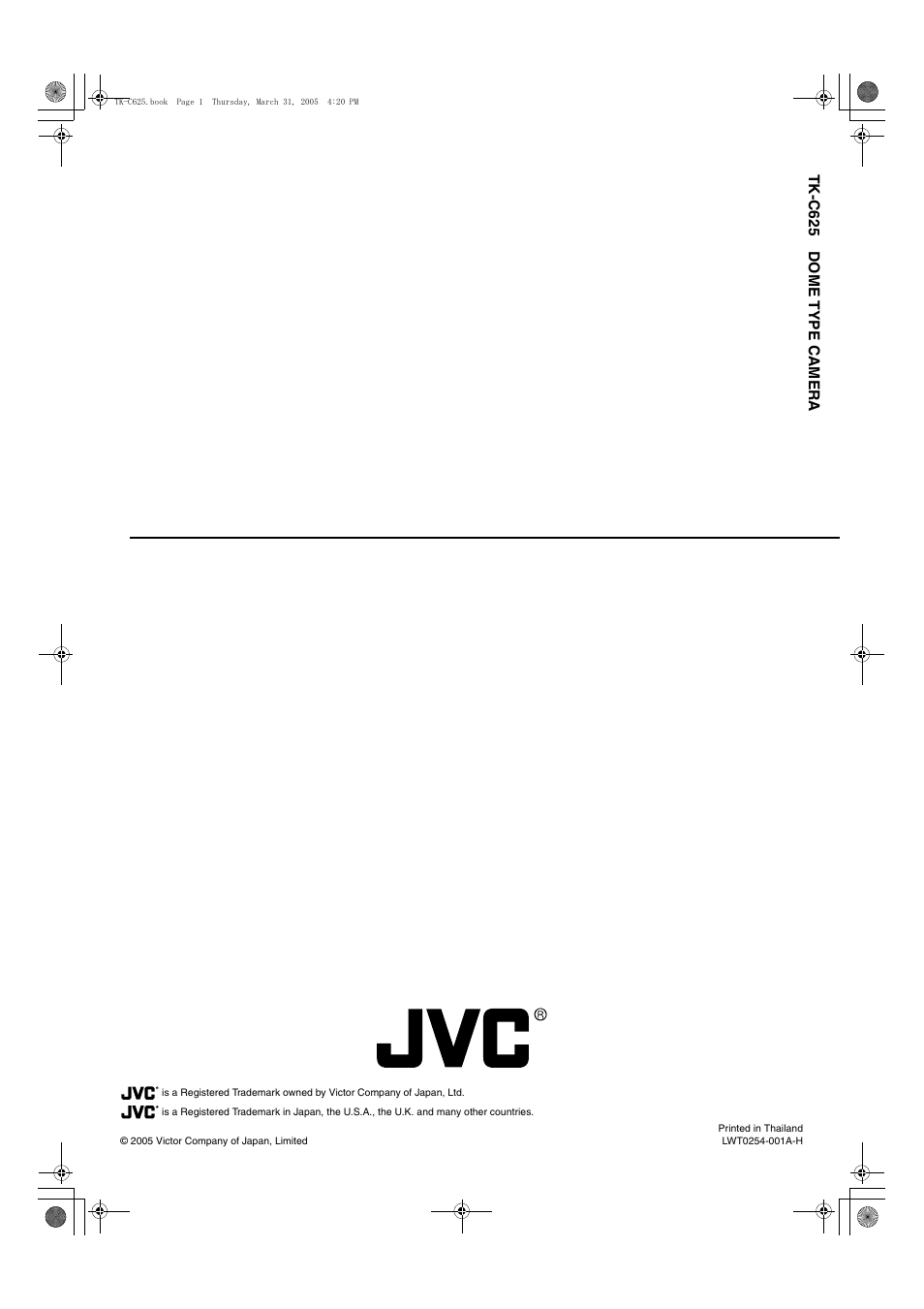 Tk-c625 dome type camera | JVC TK-C625 User Manual | Page 44 / 44
