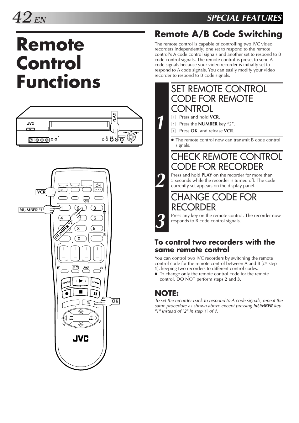 Remote control functions | JVC 0701MNV*ID*PJ User Manual | Page 42 / 68