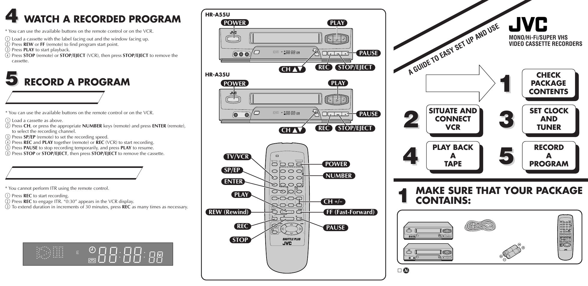 JVC HR-A55U User Manual | 2 pages