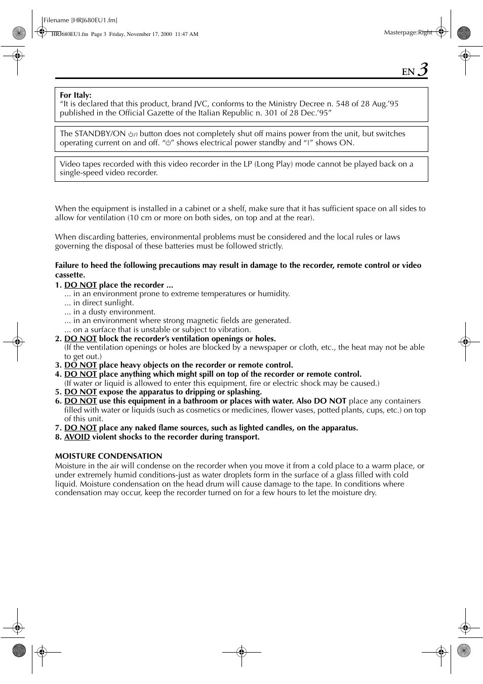 JVC HR-J589EU User Manual | Page 3 / 56