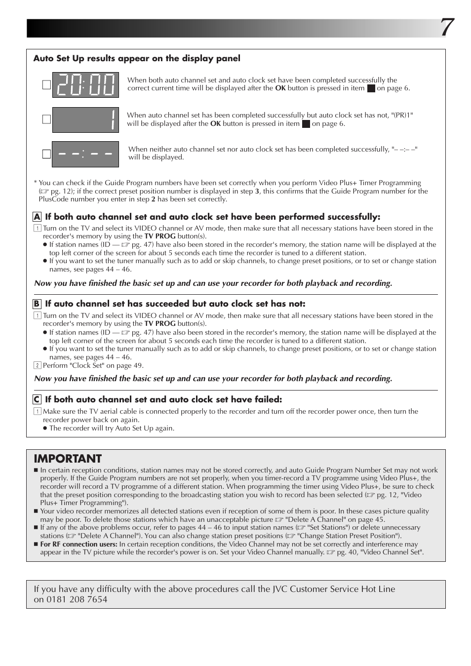 Important | JVC HR-DD855EK User Manual | Page 7 / 60