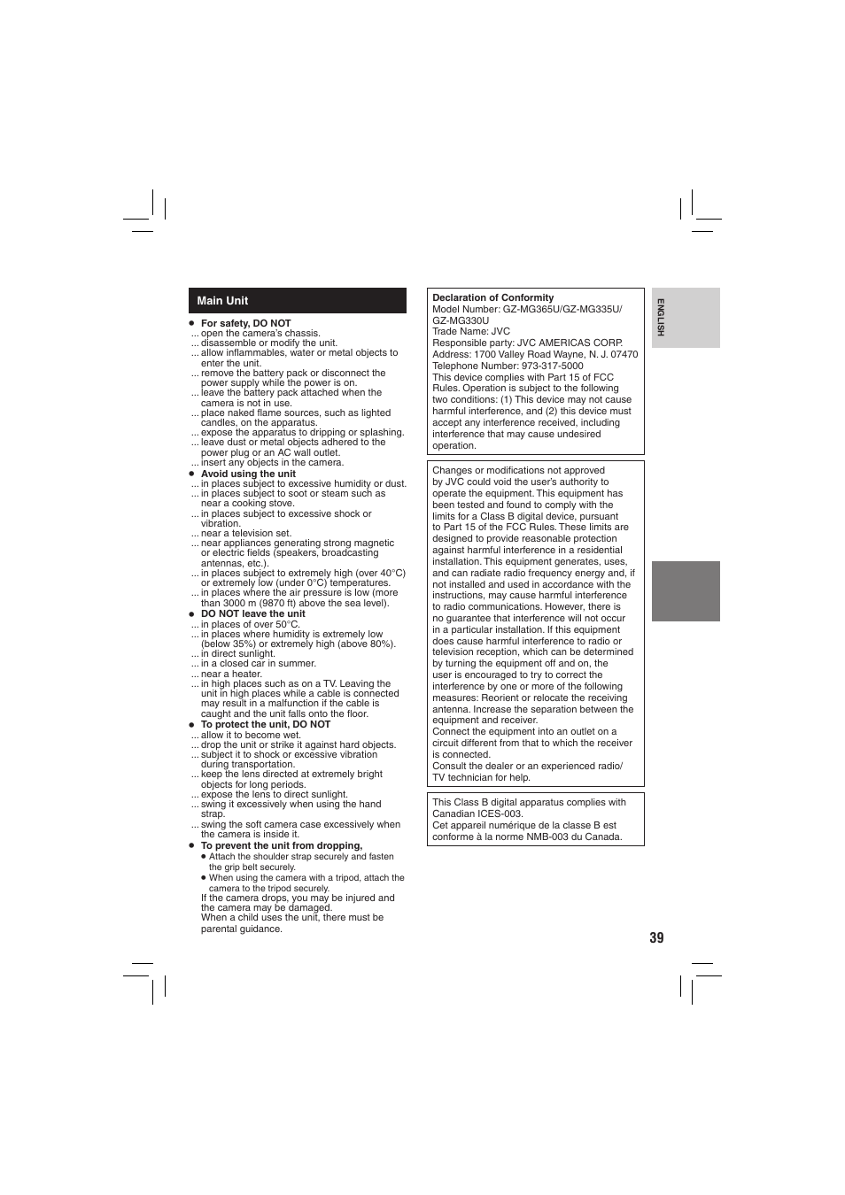 JVC Everio GZ-MG335 User Manual | Page 39 / 42