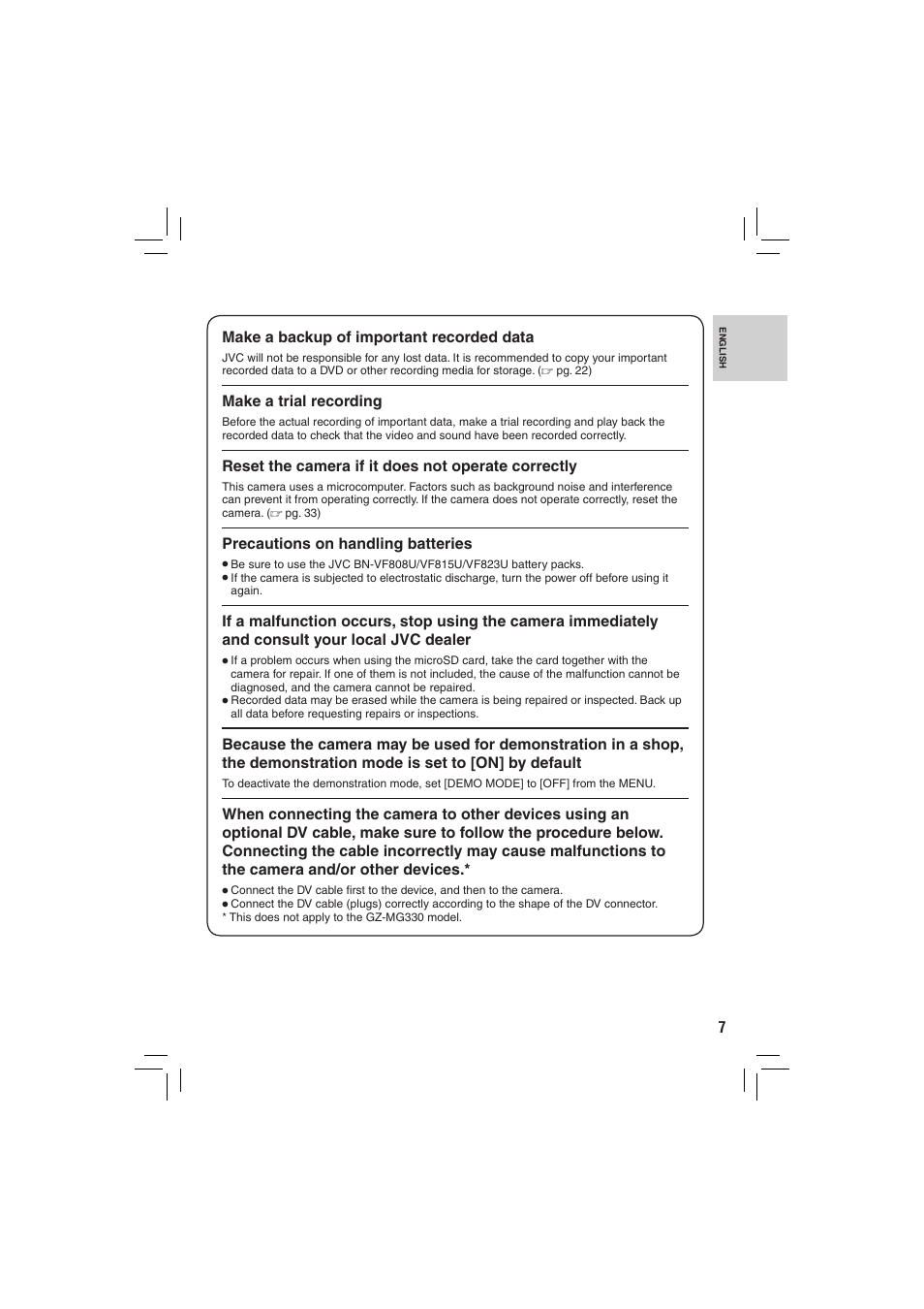 JVC Everio GZ-MG335 User Manual | Page 7 / 42