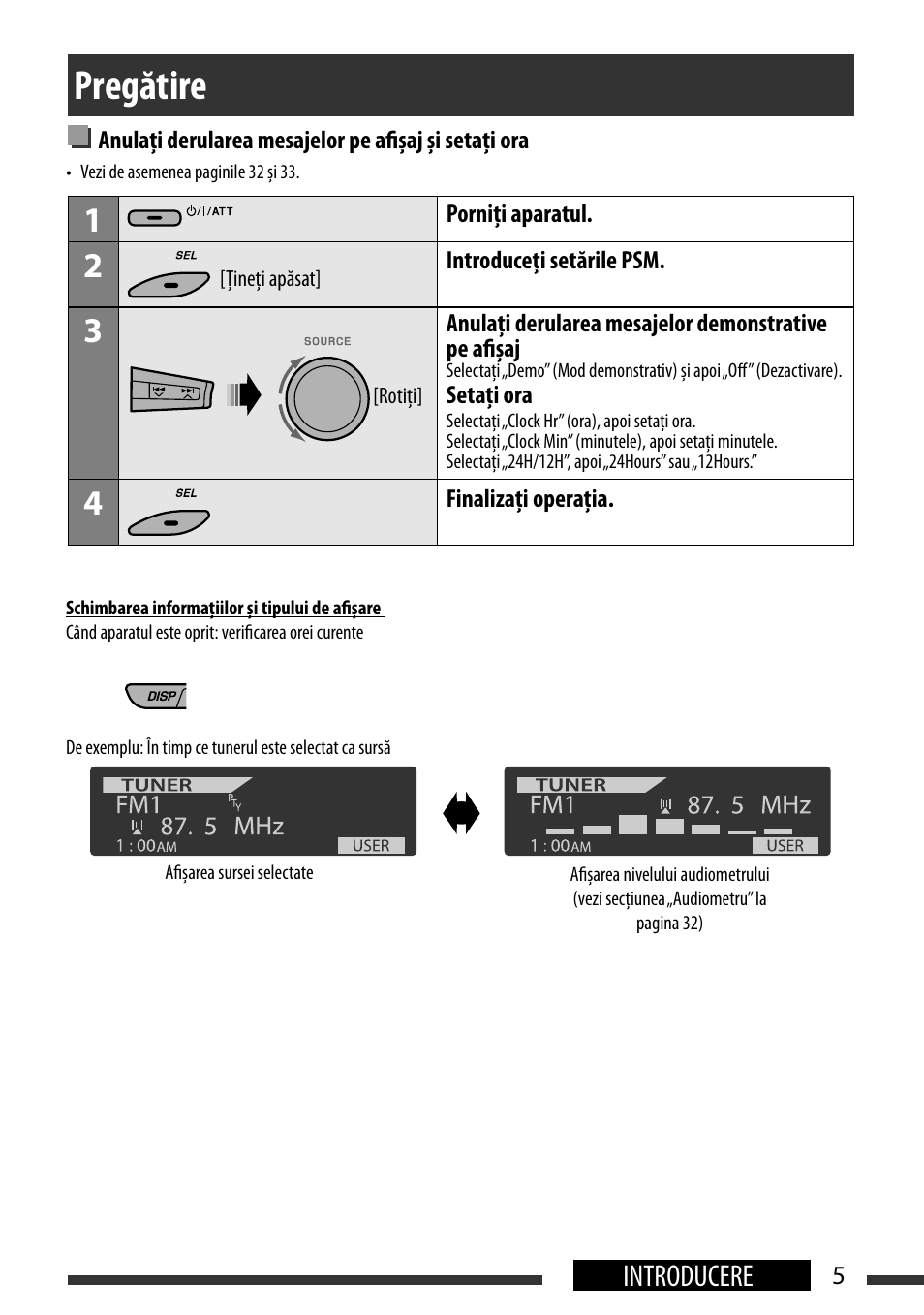 Pregătire, Preparation, Introducere | JVC KD-BT22 User Manual | Page 7 / 52