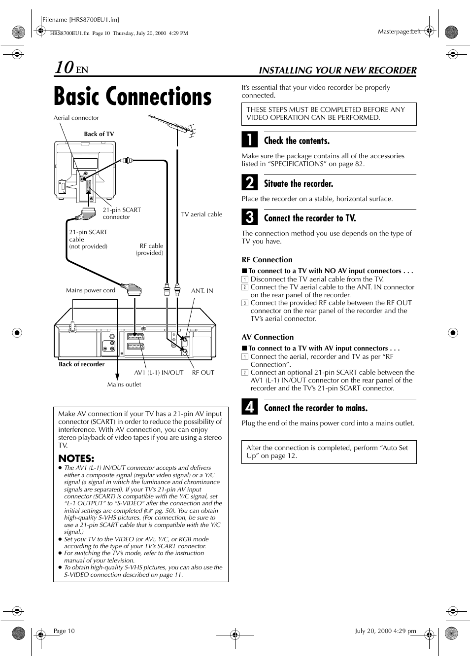 Basic connections | JVC HR-S8700EU User Manual | Page 10 / 84