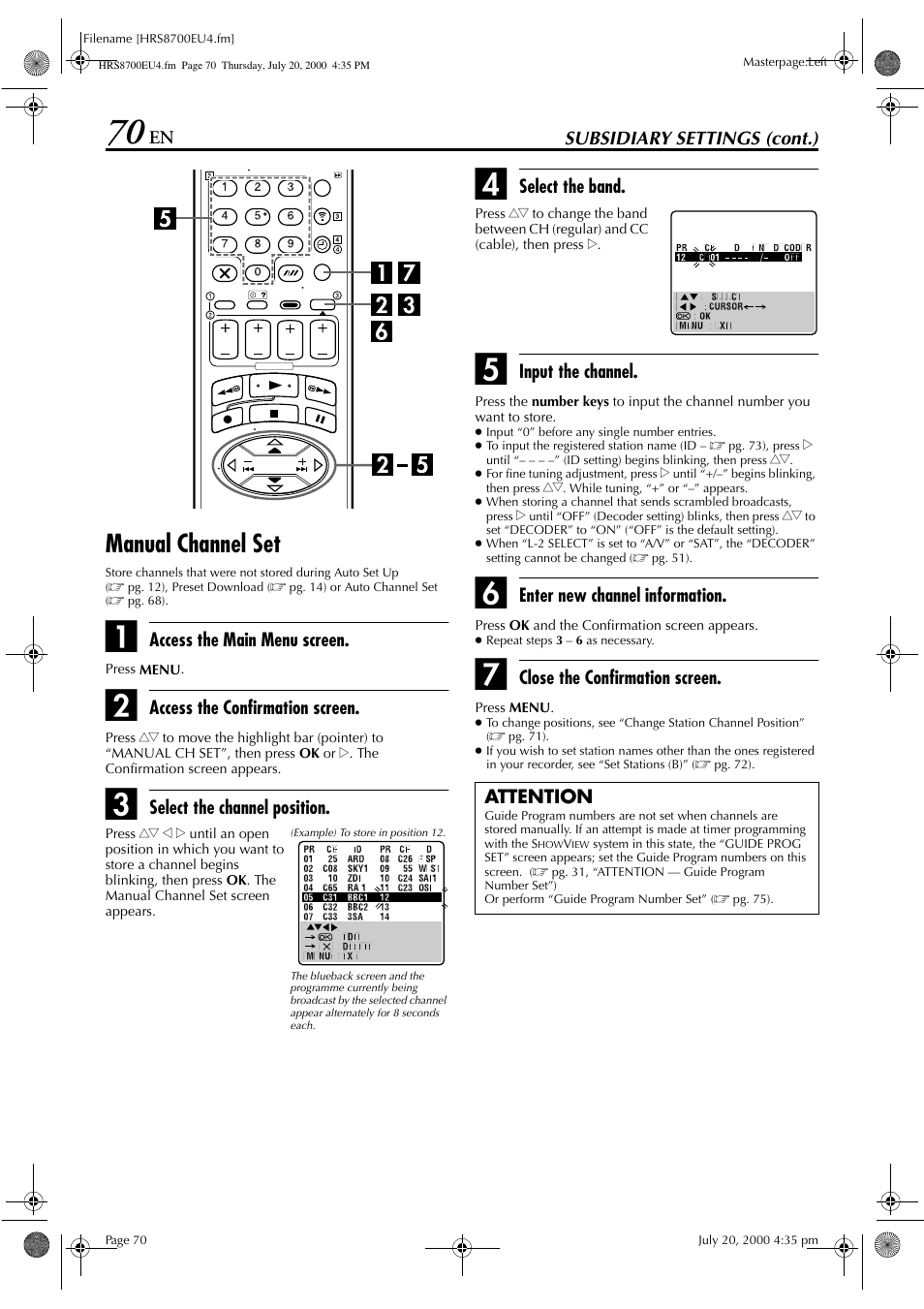 Manual channel set | JVC HR-S8700EU User Manual | Page 70 / 84