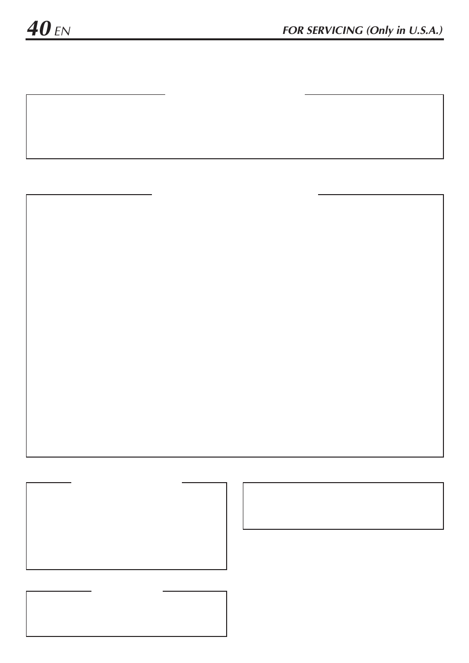 How to locate your jvc service center, For servicing (only in u.s.a.) | JVC HR-A47U User Manual | Page 40 / 44