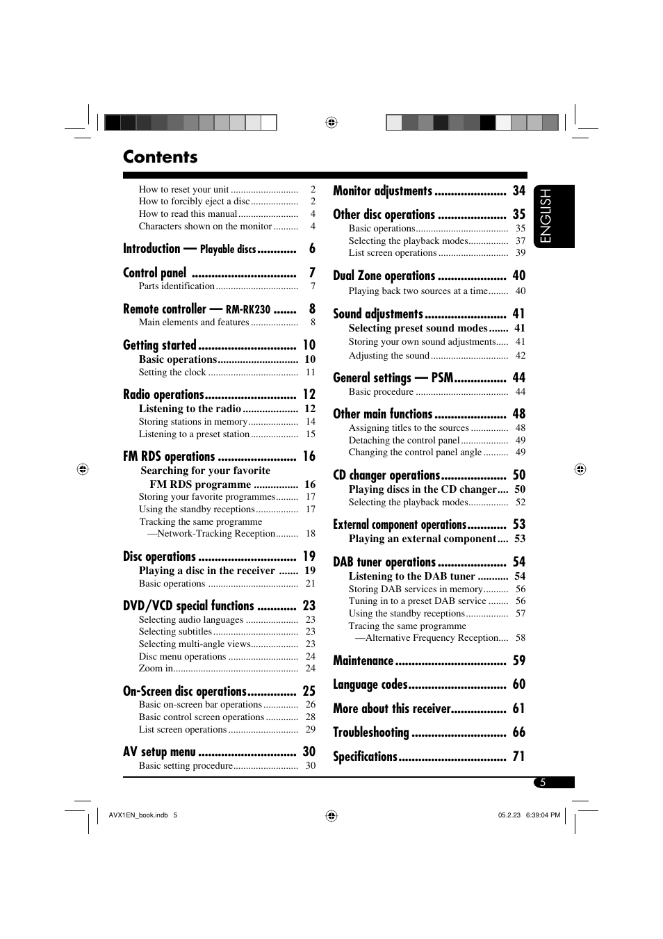 JVC KD-AVX1 User Manual | Page 5 / 78