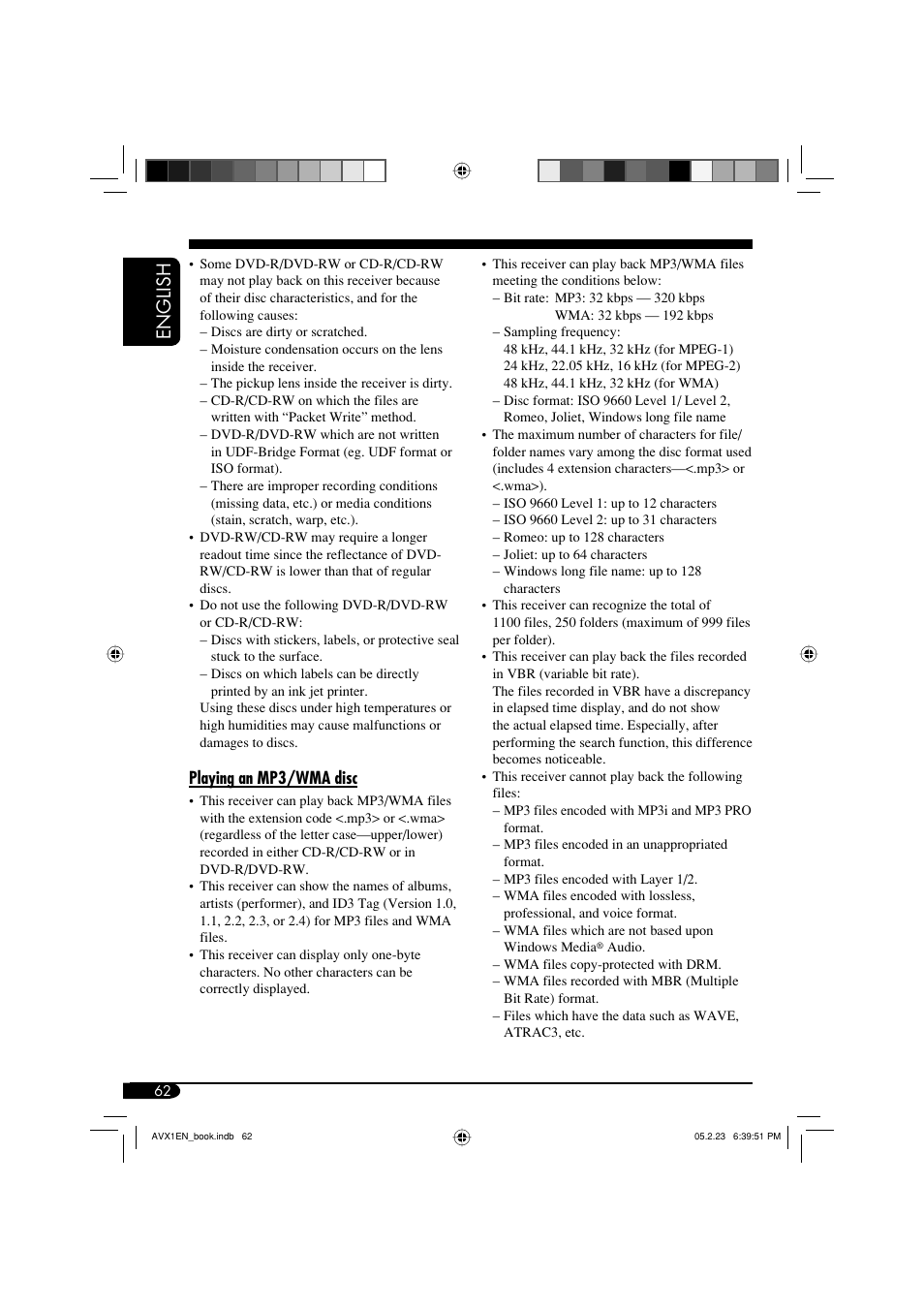 English | JVC KD-AVX1 User Manual | Page 62 / 78