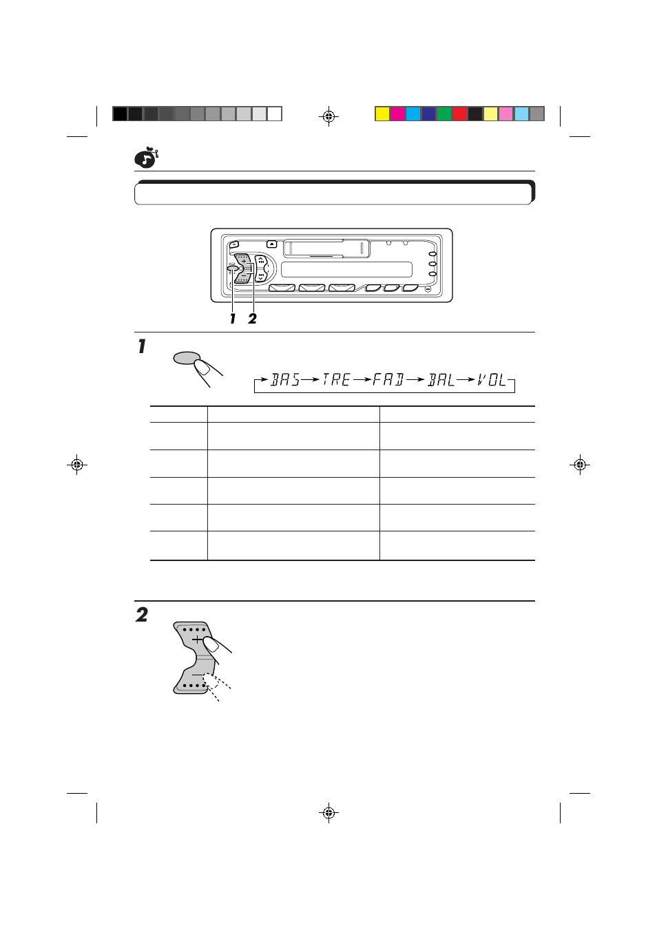 Adjusting the sound, Select the item you want to adjust, Adjust the level | JVC KS-FX230 User Manual | Page 12 / 22