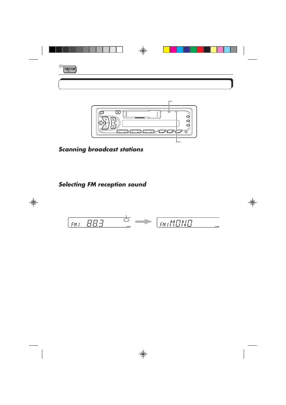 Other convenient tuner functions, Scanning broadcast stations, Selecting fm reception sound | JVC KS-FX230 User Manual | Page 8 / 22