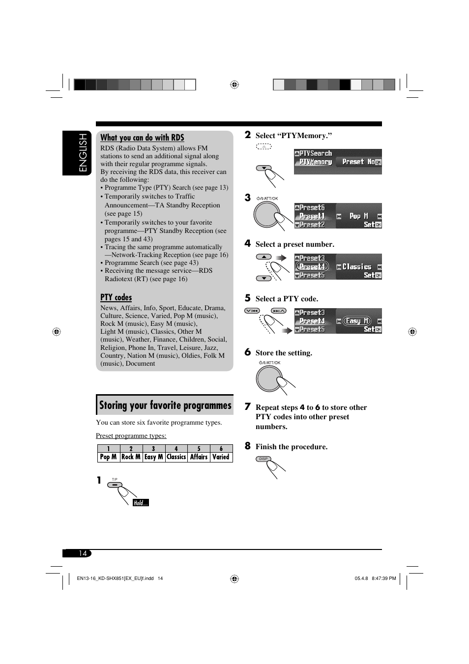 Storing your favorite programmes, English 2 | JVC EXAD LVT1372-003A User Manual | Page 14 / 72