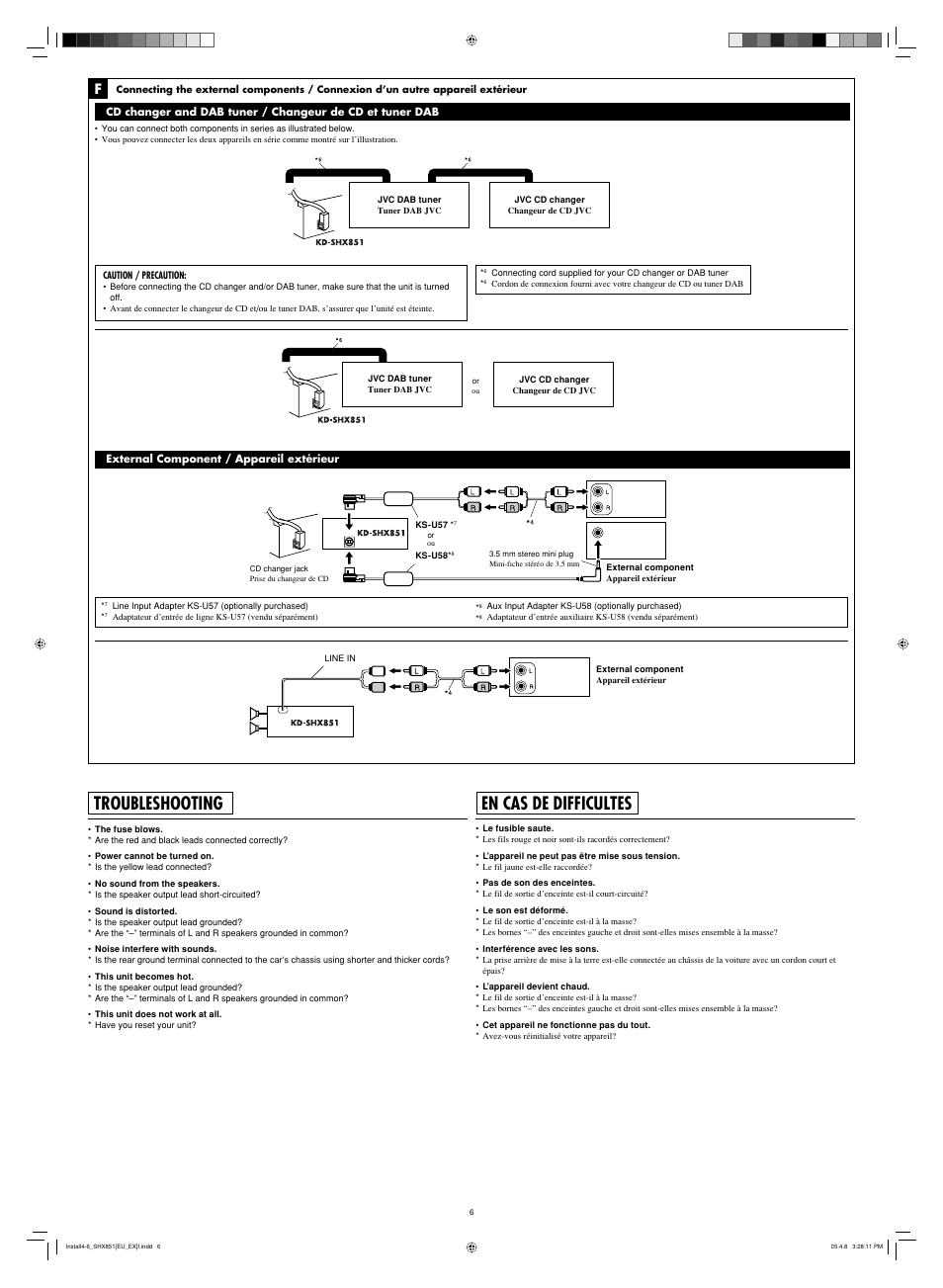 Troubleshooting, En cas de difficultes | JVC EXAD LVT1372-003A User Manual | Page 72 / 72