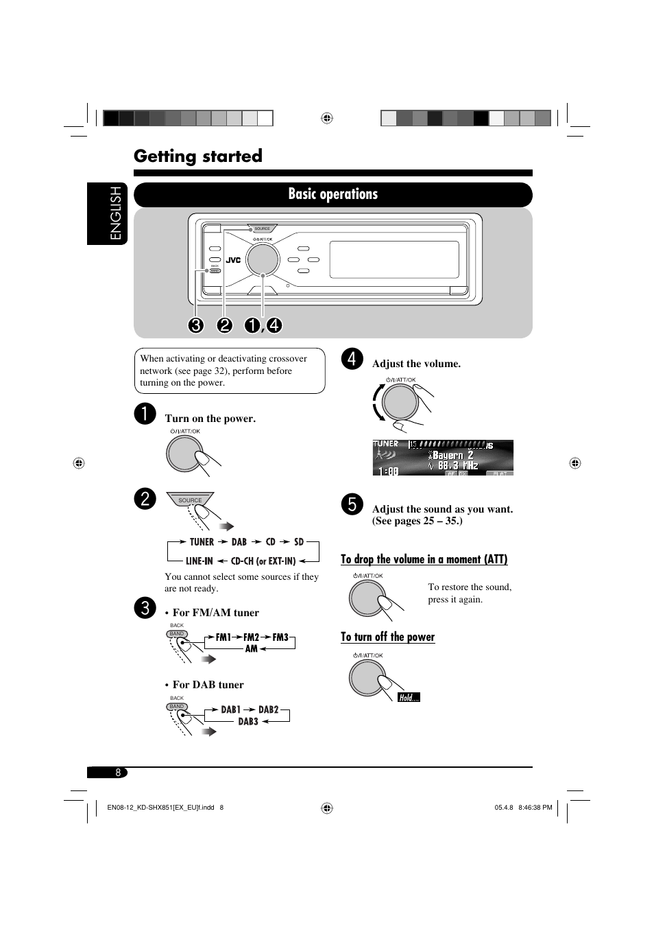 Getting started, Basic operations | JVC EXAD LVT1372-003A User Manual | Page 8 / 72