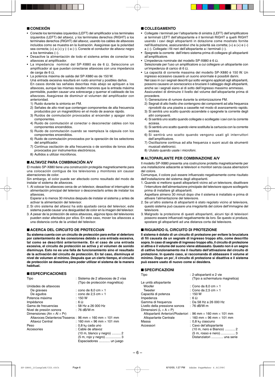 JVC SP-X880 User Manual | Page 6 / 8