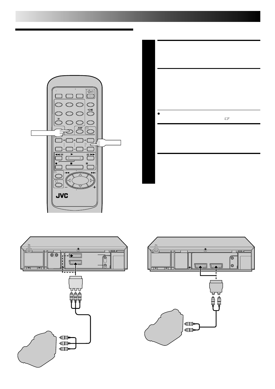 Edit from a camcorder, Make connections, Set recorder’s input mode | Start camcorder, Start recorder, Editing (cont.) | JVC HR-J648EH User Manual | Page 32 / 48