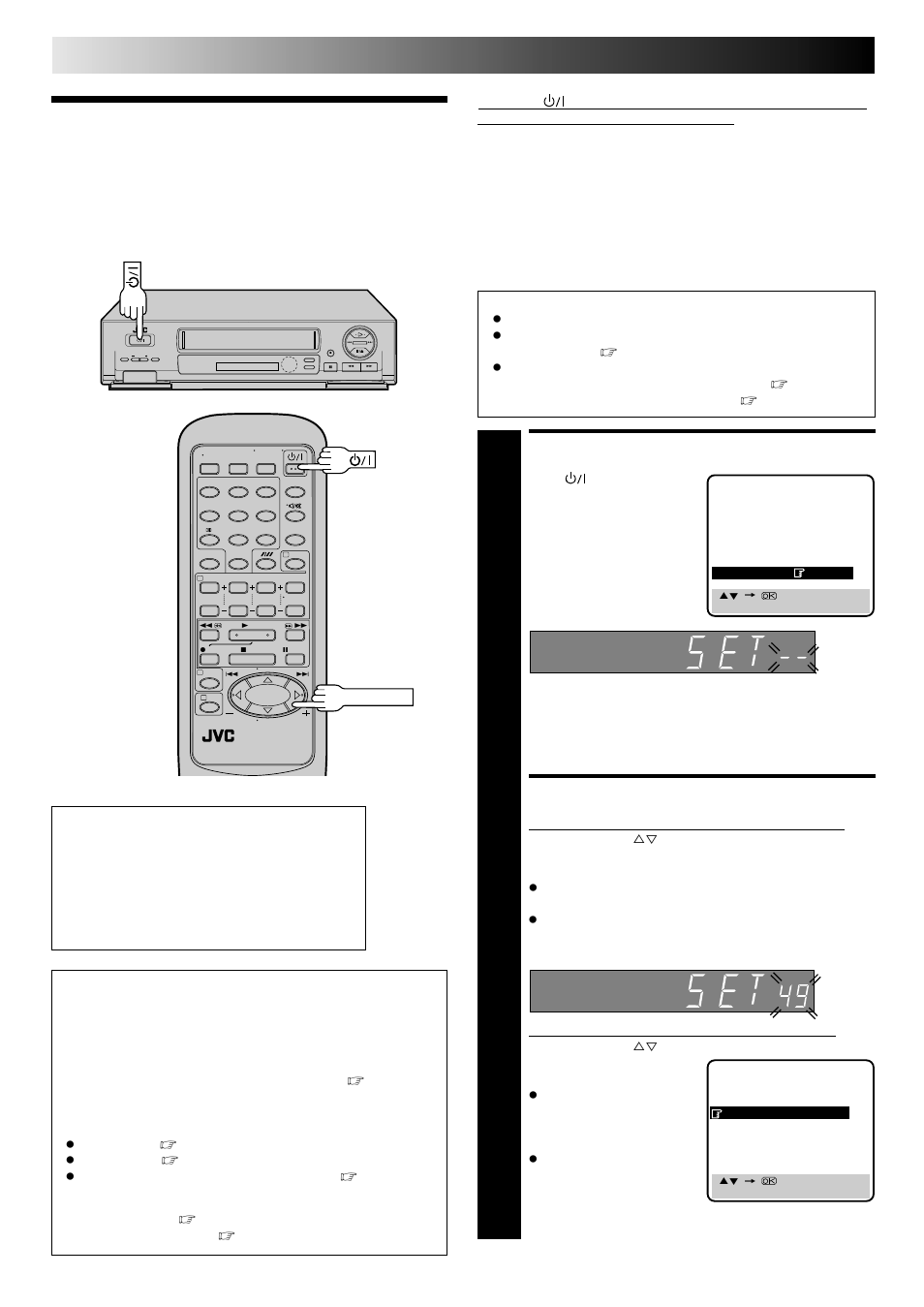 Auto set up, Turn on the recorder, Select country | Initial settings, Attention | JVC HR-J648EH User Manual | Page 4 / 48