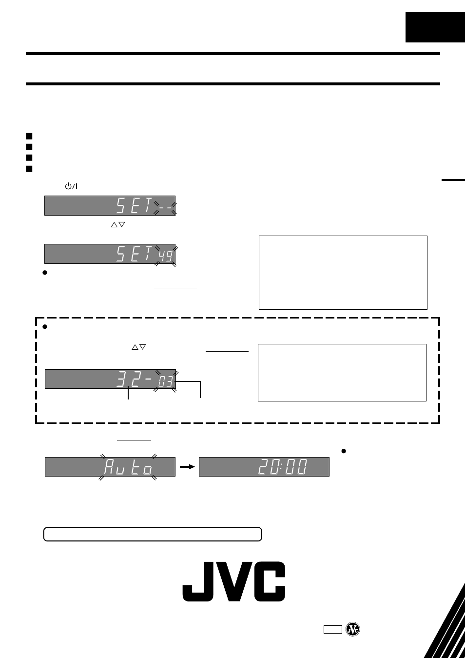 Auto set up, Referring to the display panel, Before you start please make sure that | JVC HR-J648EH User Manual | Page 48 / 48