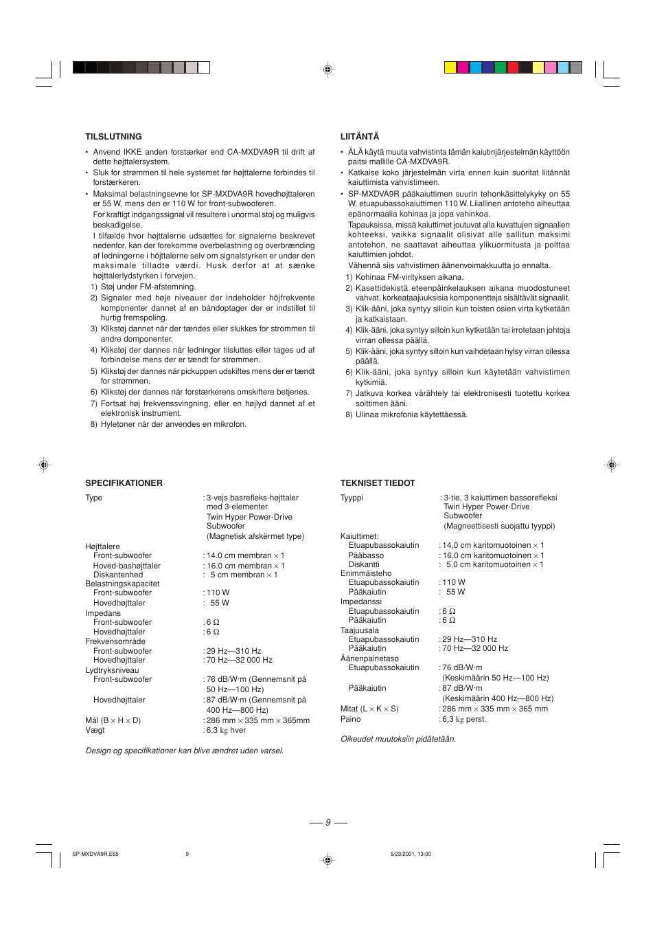 JVC CA-MXDVA9R User Manual | Page 69 / 77