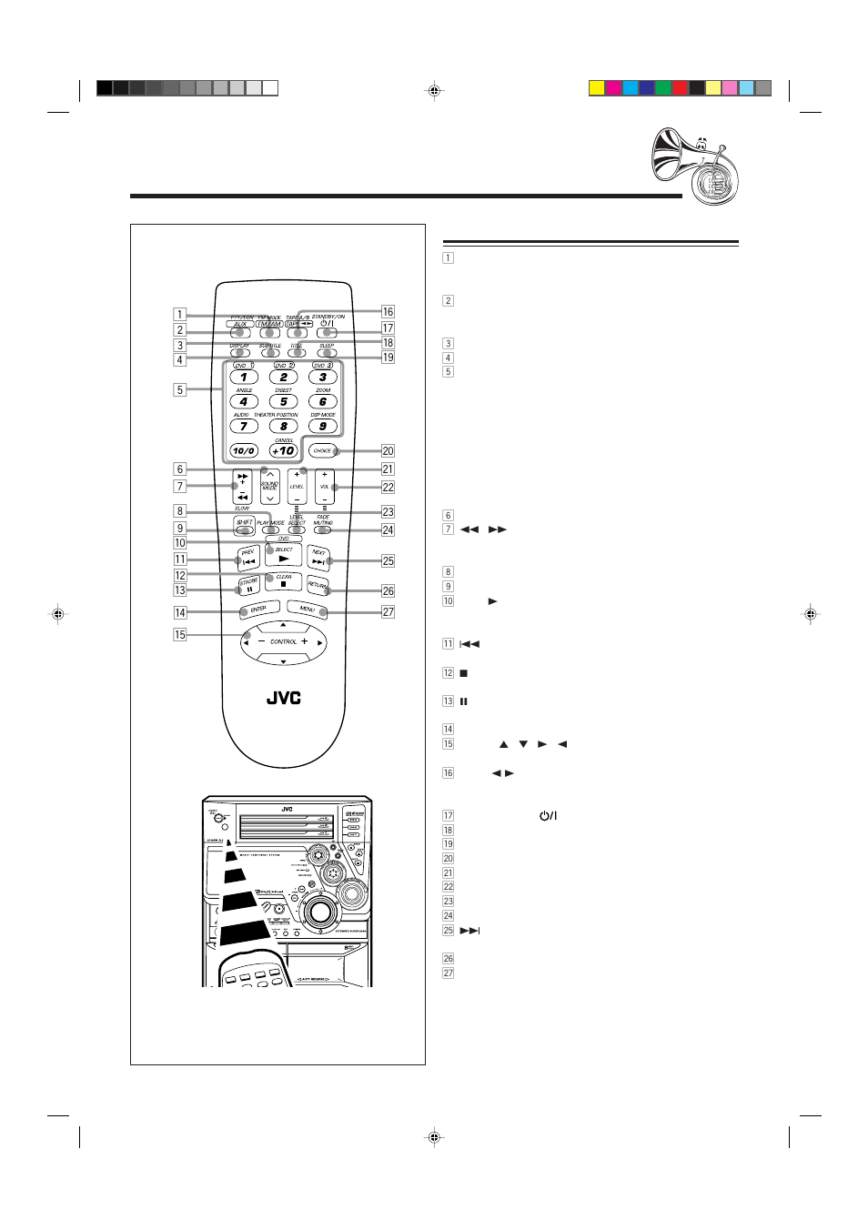 Remote control | JVC CA-MXDVA9R User Manual | Page 8 / 77