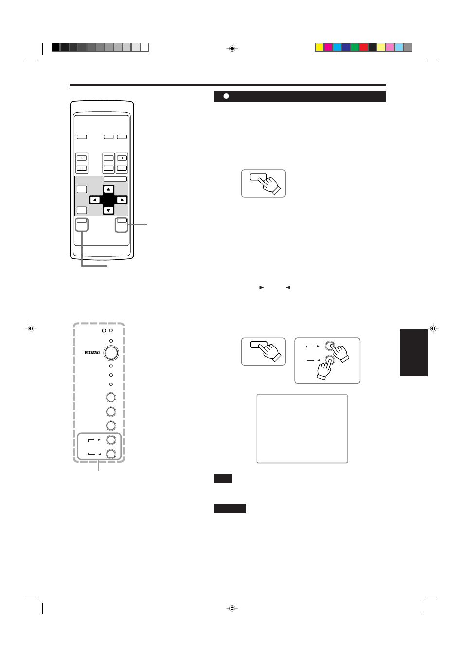 For operating other functions, 29 english, Basic operations (cont.) | Remote control unit, Projector’s button | JVC G2000 User Manual | Page 31 / 74