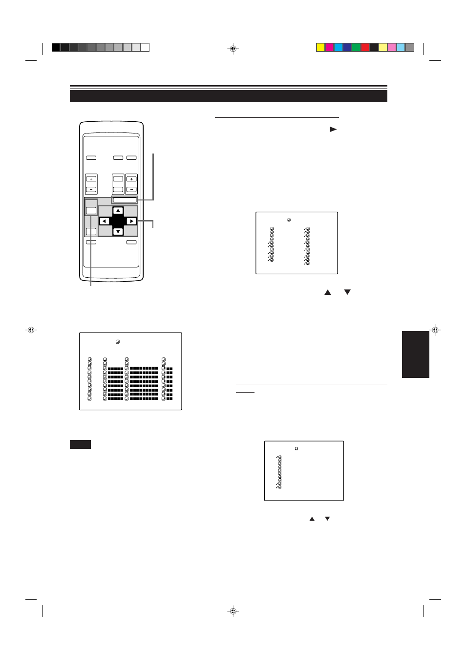 Setting up channels (cont.), Remote control unit ■ channel setup menu, Press the cursor button 3 to move to “source | Press the menu/enter button, 51 english, Operating the main menu (cont.) | JVC G2000 User Manual | Page 53 / 74